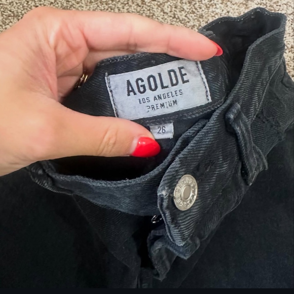 AGOLDE Black Denim Skirt